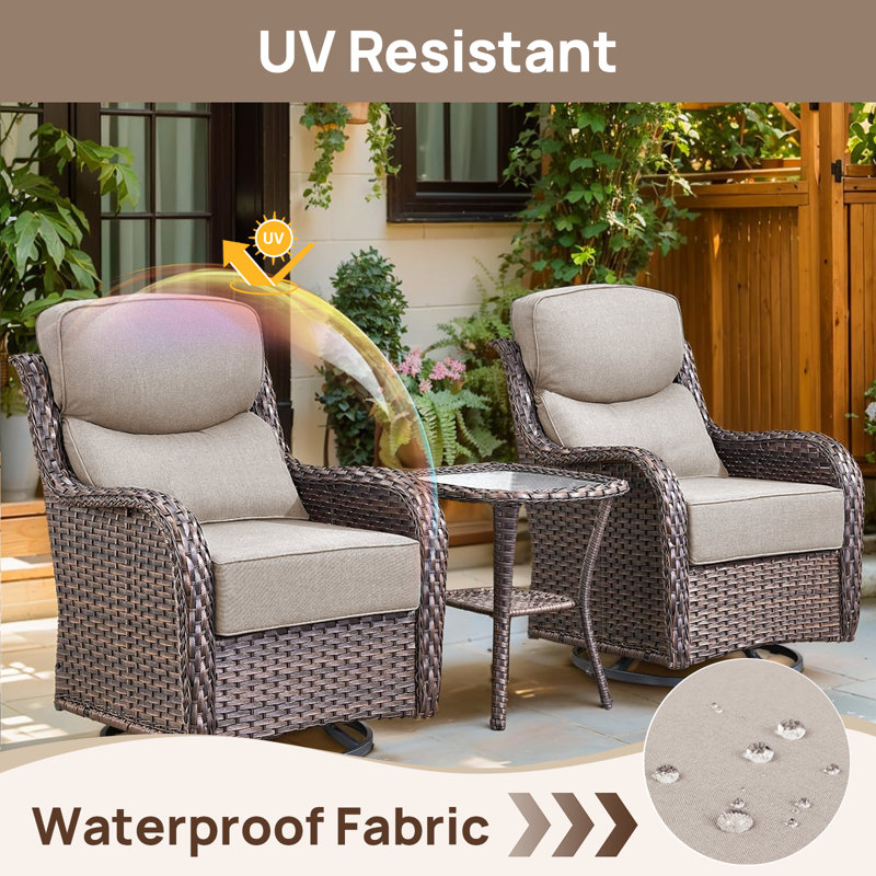 Outdoor Deep Seat Chair Cushions, 6In Thick Patio Furniture Replacement Cushions For Wicker Rattan, Water Resistant Sofa Cushions