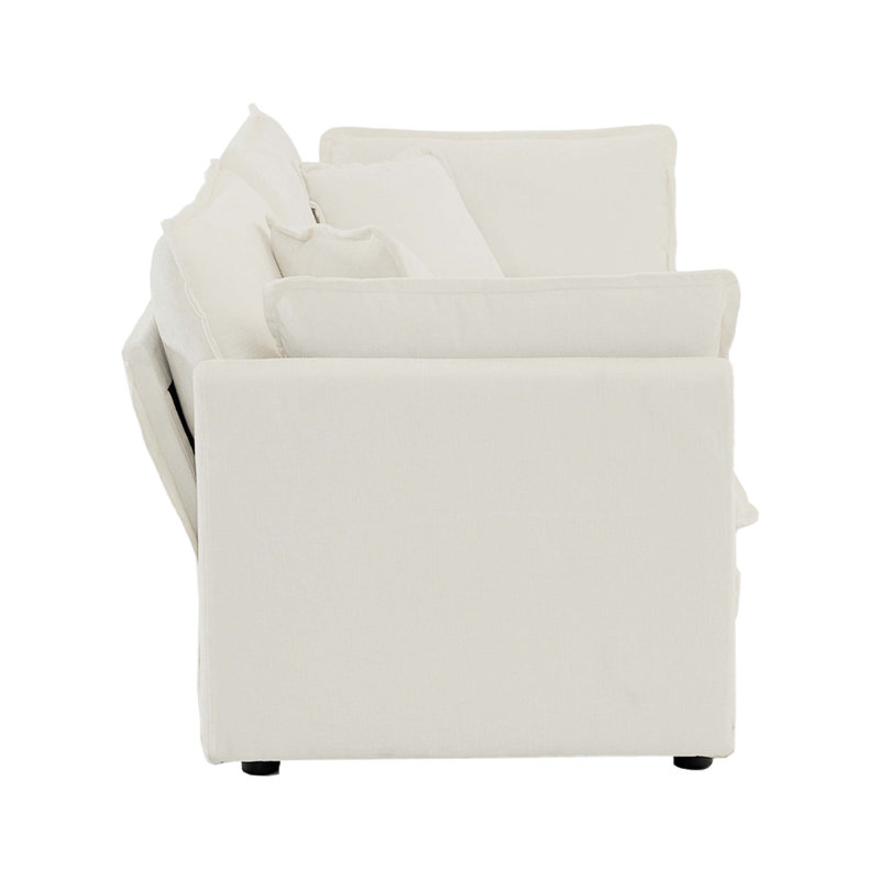 Canapé pour causeuse moderne en chenille blanche
