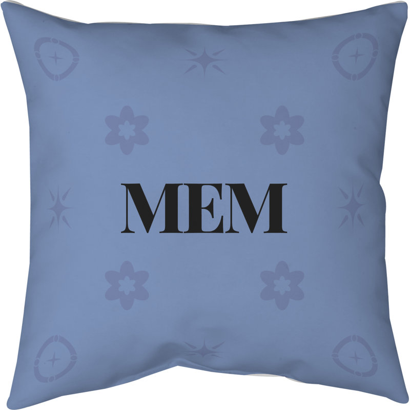 Coussin en coton Memphis, Bleu marine Memphis / bleu fumée / bleu rue Beale, H 14 po x l 14 po