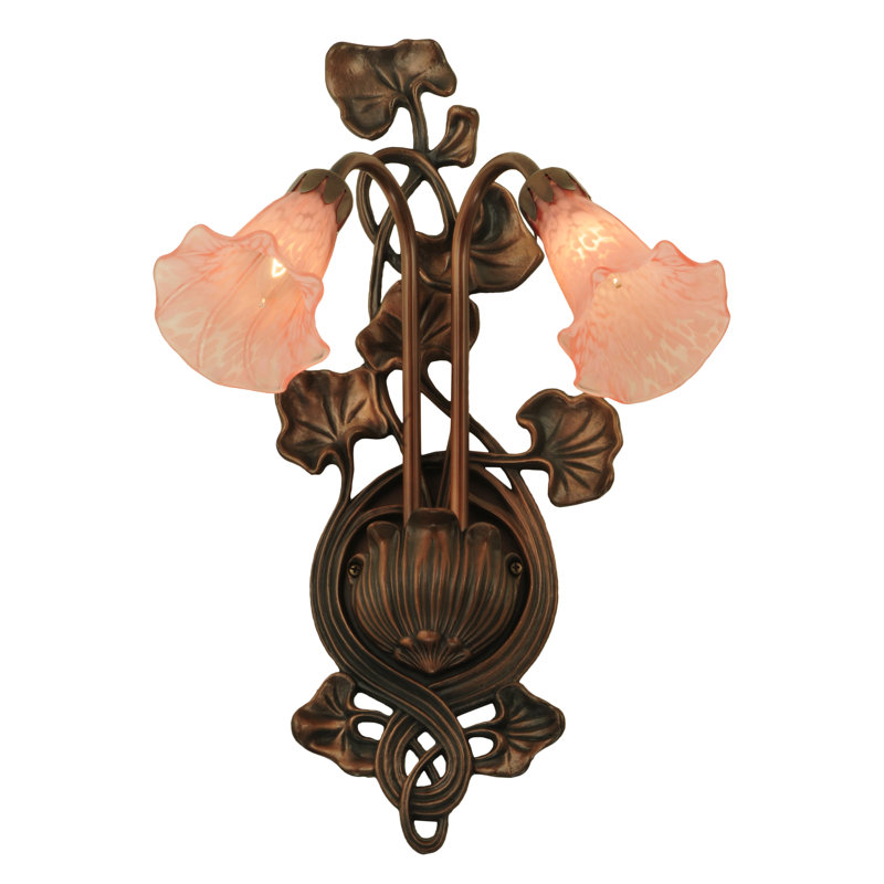 Meyda Tiffany & Stained Glass 2 - Light Armed Sconce, Pink