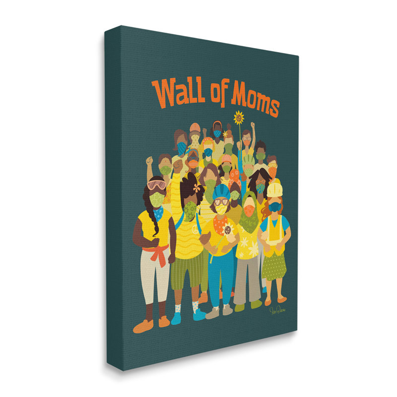 Illustration du mur des mamans, déclaration de justice sociale, H 48 po x l 36 po, Toile tendue