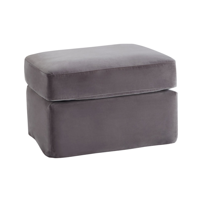 Sovente Upholstered Ottoman, Gray Velvet