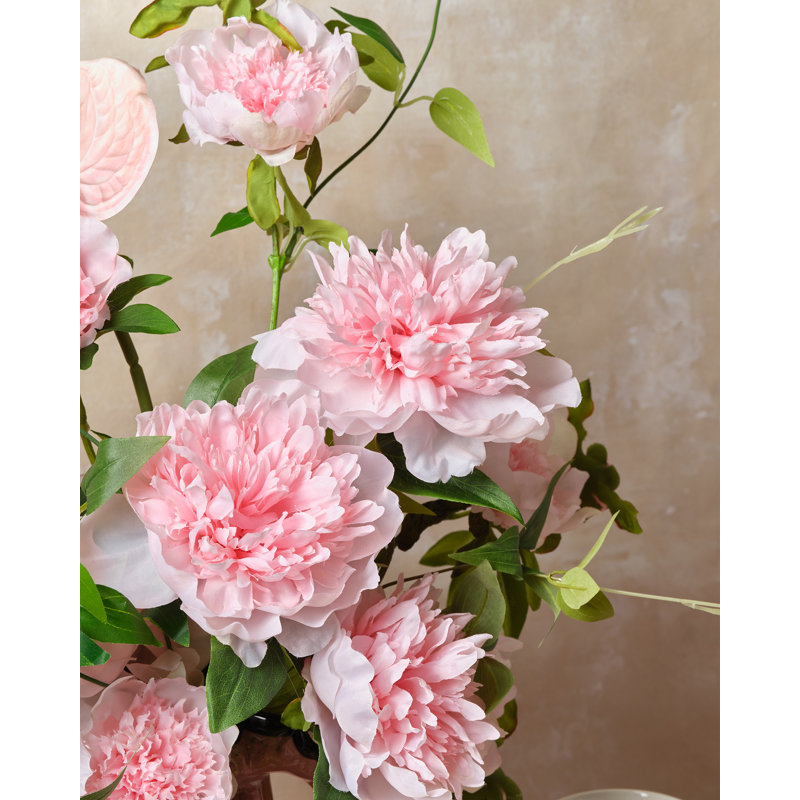 Fleurs de pivoines artificielles 17 "pour la maison, Rose