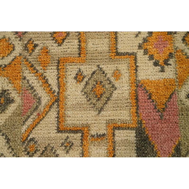 Tapis de couloir géométrique en laine fabriqué à la main marocain 3 x 9