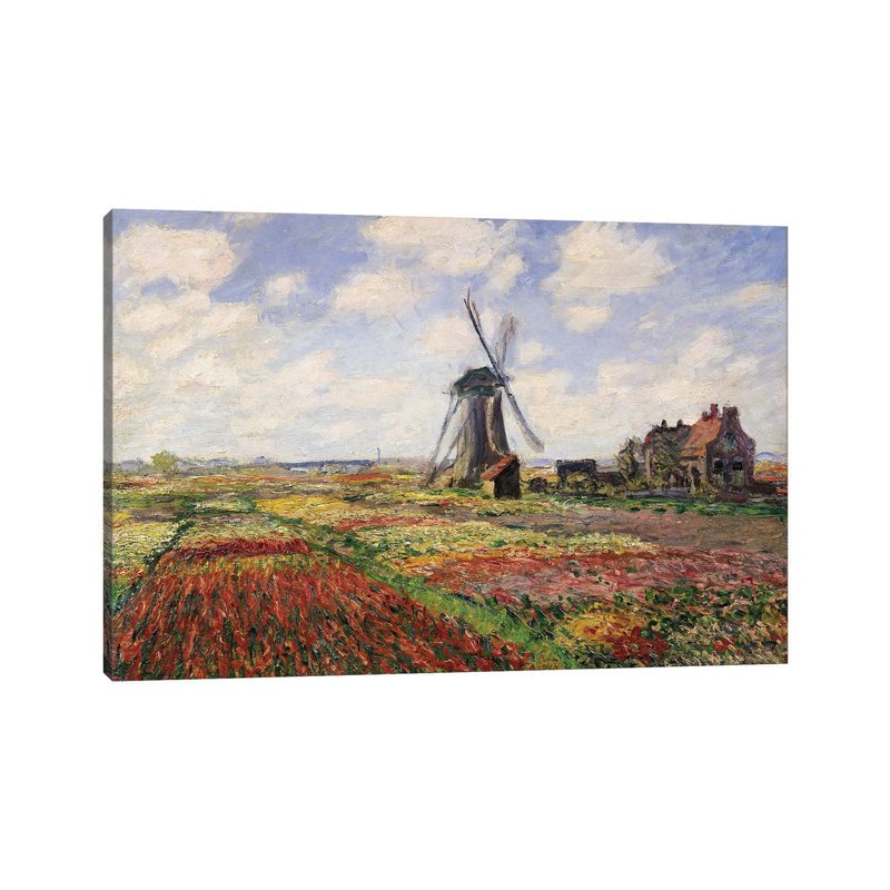 Tulip Fields with the Rijnsburg Windmill, 1886 - Giclée sur toile tendue avec châssis, H 26 po x l 40 po