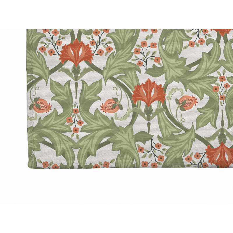 Ogee Leaf Outdoor Rug, Rectangle 4' x 6'