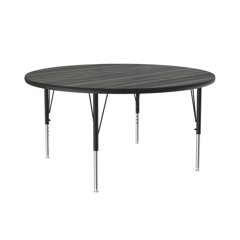 Table d'activité circulaire à hauteur ajustable, H 29 po x L 48 po x L 48 po, Bois flottant Nouvelle-Angleterre
