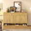 Buffet Farmhouse, armoire de rangement 59 po avec 3 tiroirs, 4 portes, tablette réglable et compartiments ouverts-2031485024