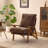 2Pcs Chenille Upholstered Accent Chair With 5-Position Adjustable Backrest, Rubber Wood Arms, Indoor Leisure Chair-29903620