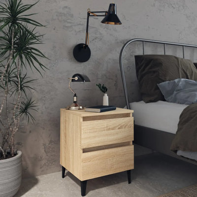 Smethwick Bed Cabinets 2 pcs 40x35x50 cm Engineered Wood