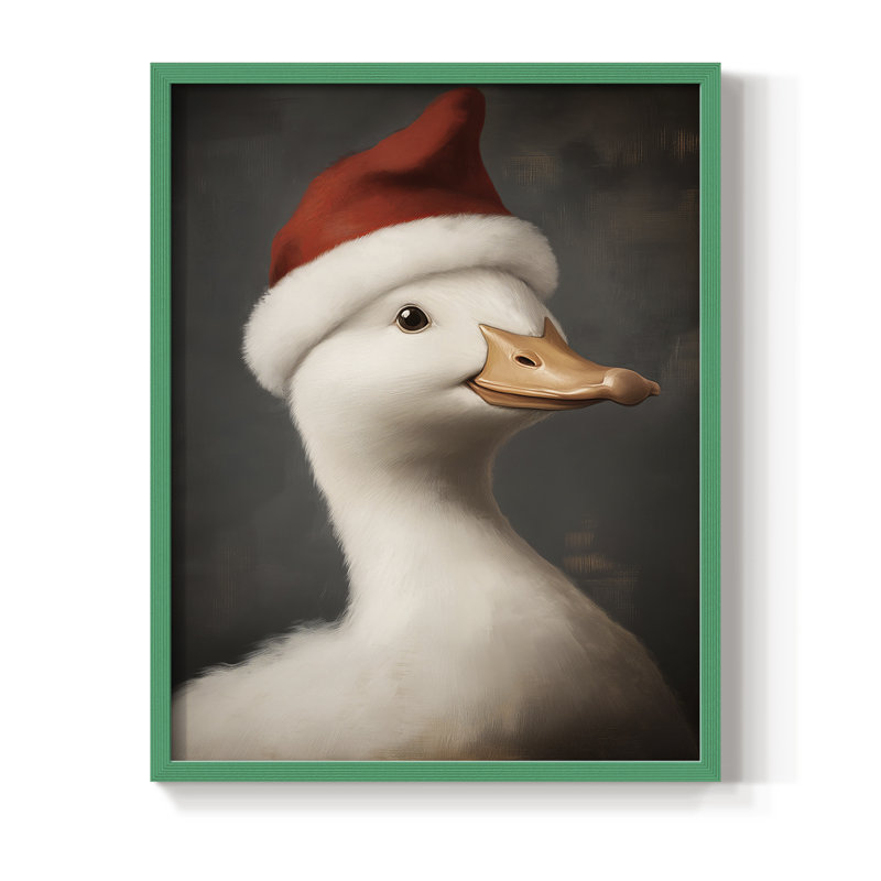 Christmas Holiday Art -Series 2-CCCXXIX Framed Print - Solid Wood, 30" H x 24" W, Green