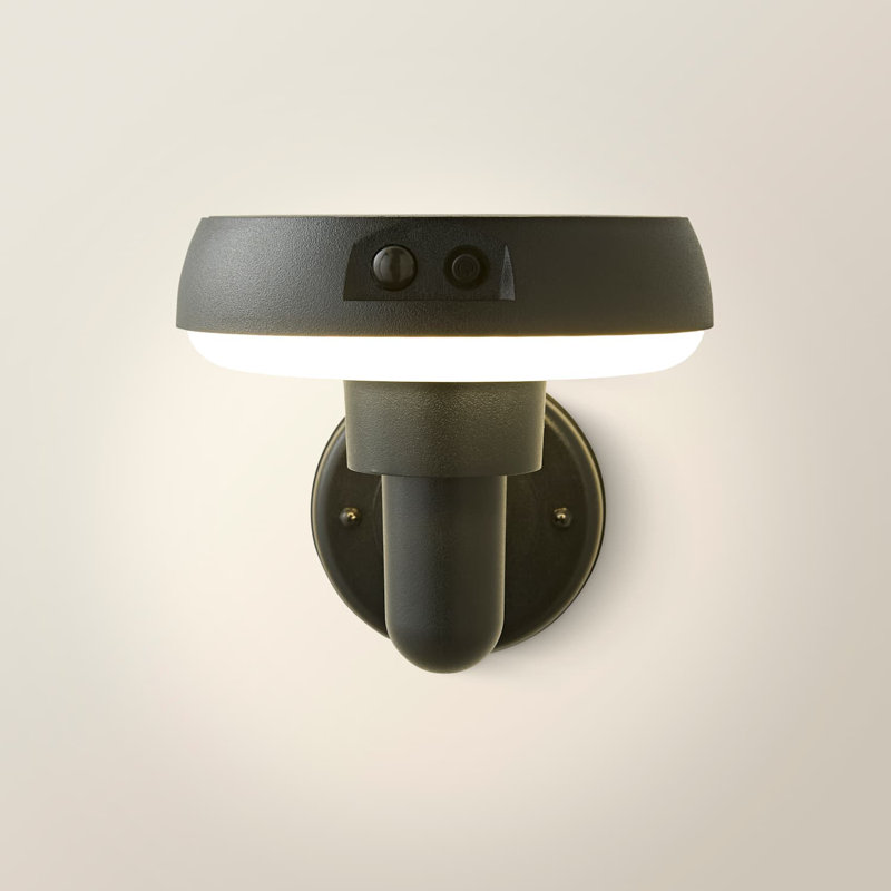 Matte Black 16.5cm H Solar Powered Integrated LED Outdoor Sconce