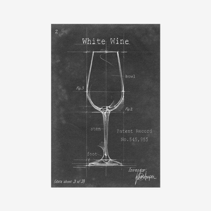 Barware Blueprint IV by Ethan Harper - Painting, Wrapped Canvas, 30cm H x 20cm W