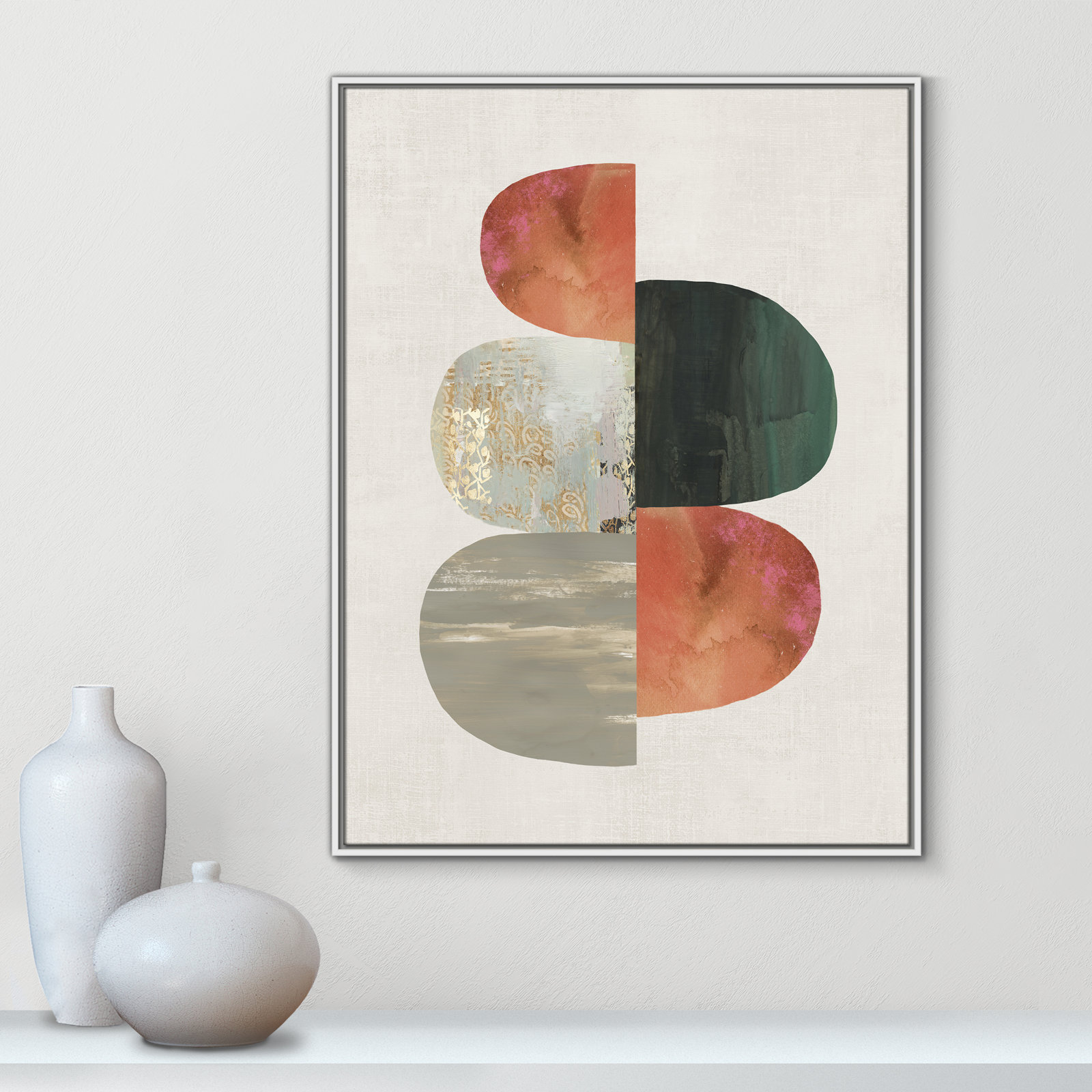 Evolving Energy II by Tom Reeves - Print, 41.5" H x 31.5" W, Framed Canvas, White