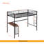 Lit mezzanine simple en métal avec bureau, échelle et garde-corps, lit mezzanine pour chambre à coucher-18203959