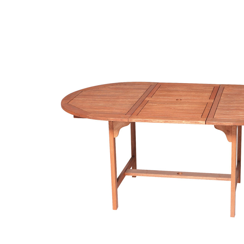 Adalmiina Oval Wood Extendable Outdoor Dining Table , 170cm cm W 100cm cm D