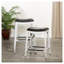 Tabouret de bar 30 po avec siège en cuir noir et finition blanche - Tabouret de comptoir de cuisine robuste en bois franc-397308155-397308152