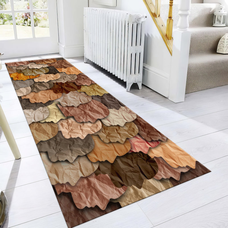 Contemporary Geometric Pattern Non-Woven Thin Type Printed Rug Ideal for Modern Home Decor and Office Spaces