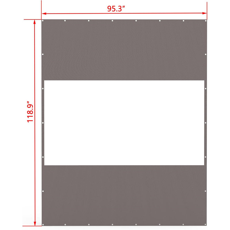 Rideau transparent d'extérieur robuste, Gris, H 118,9 po x l 83 po
