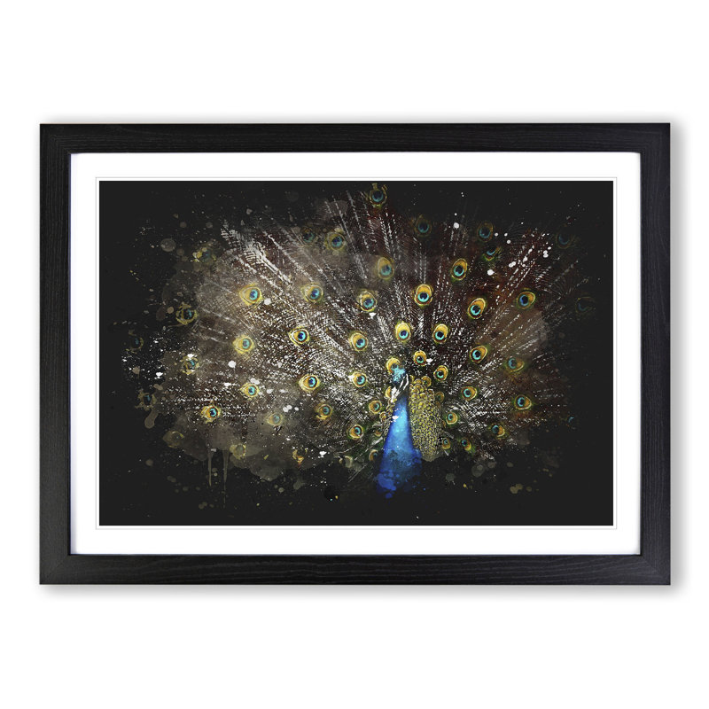Peacock Vol.1 - Framed Print, 48cm H x 65cm W x 2cm D, Black Framed