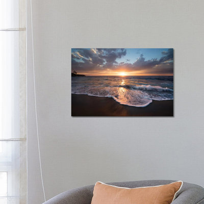 USA, California, La Jolla. Sunset over beach II- Gallery-Wrapped Canvas Giclée