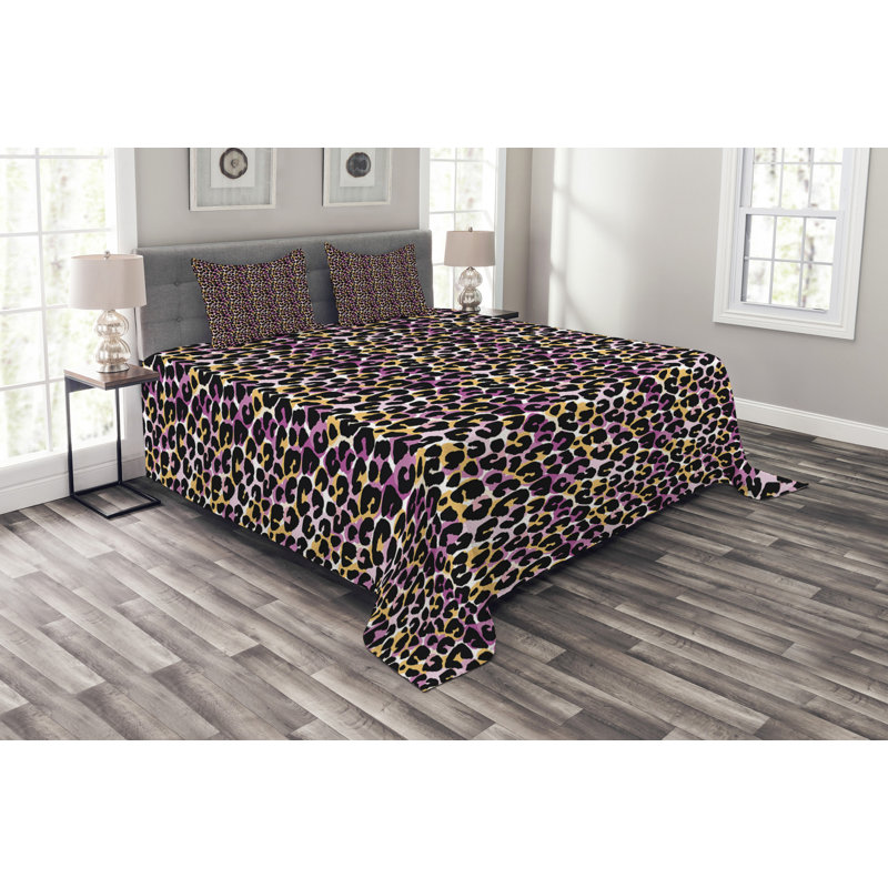 Adolfine Black Microfibre Bedspread Set, 220 x 264 cm