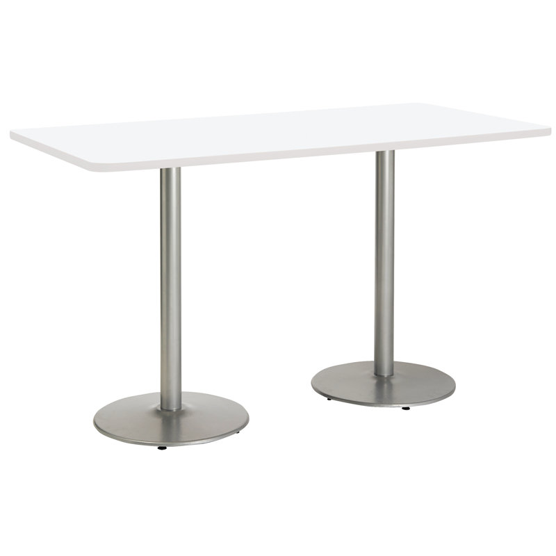 Table de vestibule Mode, H 42 po x L 84 po x l 36 po, Blanc de designer, Argent