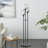 Metal Tall Floor Black Hurricane Lamp with 3 Posts and Round Base
