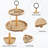Beaded Tiered Tray Stand, Rustic Wooden 2 Tier Decorative Tray With Bead Garland, Farmhouse Round Wood Serving Tray Counter Centerpiece For Coffee Bar Home Decor Holiday Housewarming Gifts