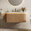 30" Wall Mounted Single Sink Bathroom Vanity with Engineered Marble Top-1149367690