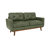  65-inch Mid-Century Modern Two-Seater Sofa in Olive Green – Solid Wood Legs & Breathable Polyester Fabric