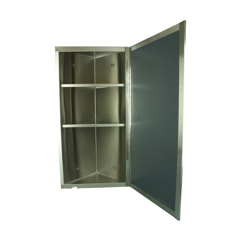 Pharmacie sans cadre à fixation en surface l 11,88" x h 23,63" en acier inoxydable brossé Wehr
