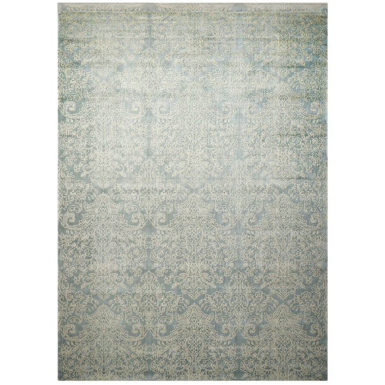 Tapis floral bleu marine / beige Ofelya
