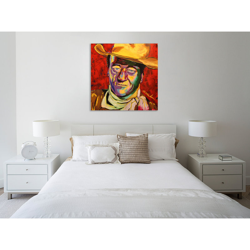Sue Schlabach John Wayne by Shane Miller - Wrapped Canvas Print, 48" H x 48" W x 1.5" D