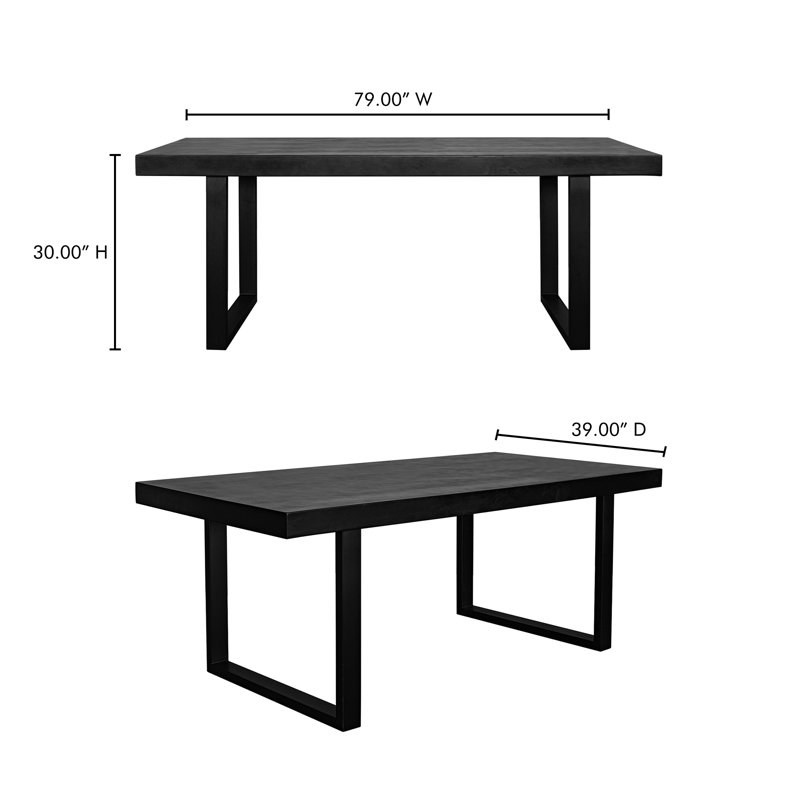 Gray Stone and Metal Rectangular Outdoor Dining Table