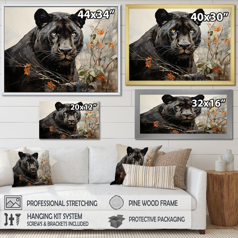 «Black Panthers Harmony» sur impression sur toile, H 12 po x l 20 po x P 1 po, Toile tendue