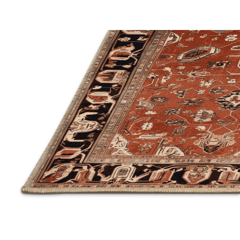 Machine Washable Persian Brown Area Rug, Rectangle 2' x 3'