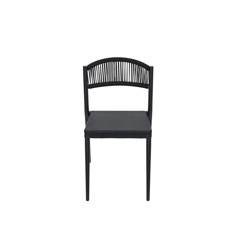 Tahiti 17.75'' H Stacking Side Chair, Black