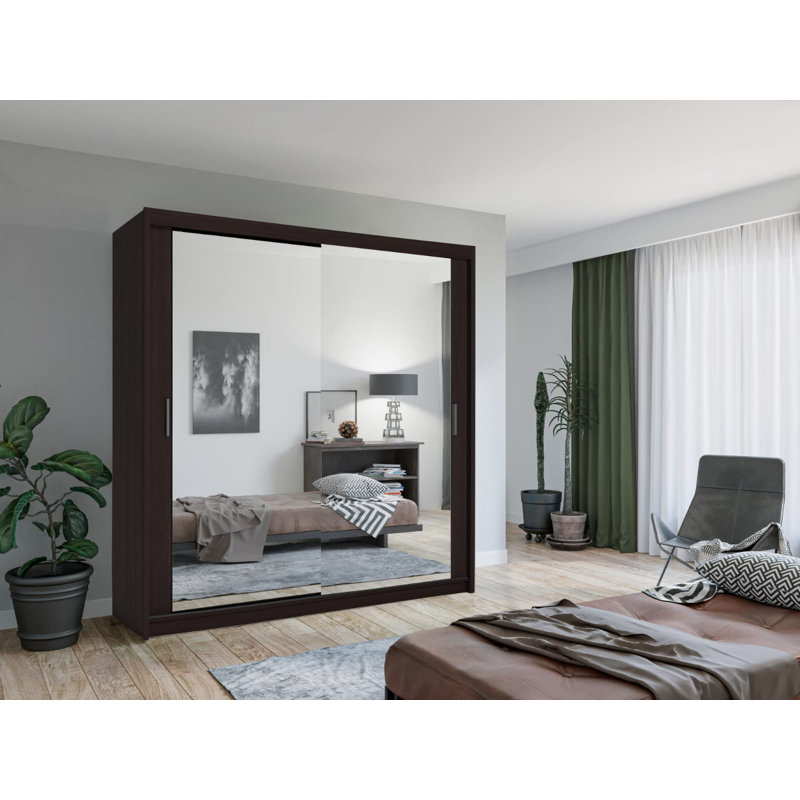 Harmindur 2 Door Wardrobe, Black, 217cm H x 120cm W x 62cm D