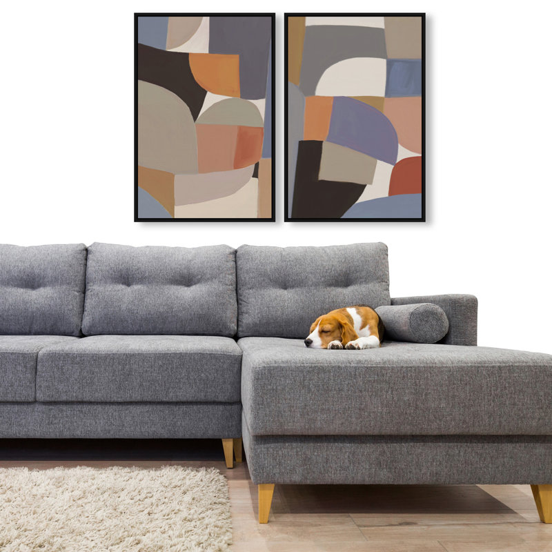 Muted Prelude Set Set by Oliver Gal, 110"H x 74"W, Black Floater Frame
