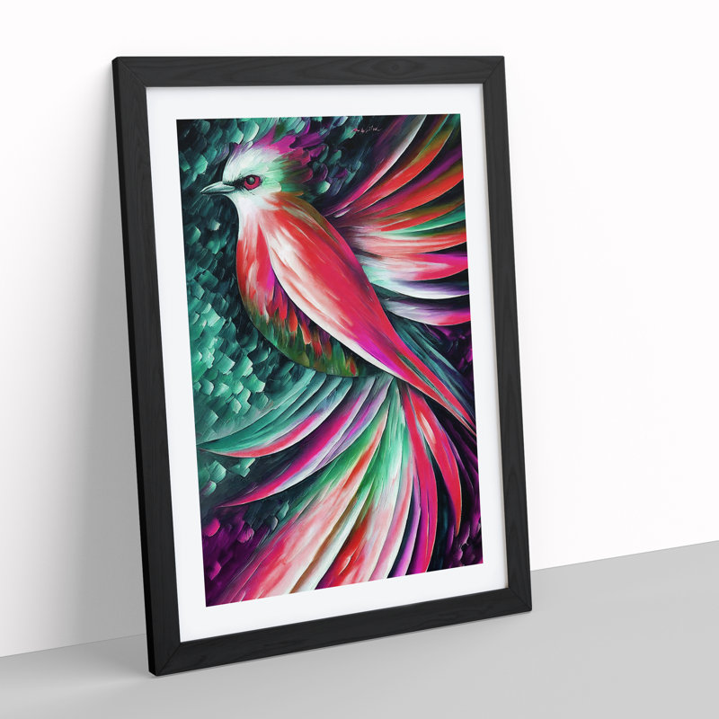 Lone Bird No.3 - Framed Print, 46cm H x 34cm W x 2cm D, Black