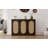 Retro 3-Door Sideboard With Large Storage Space Artificial Rattan Doors And Metal Handles-804891136