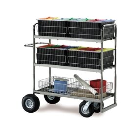 Long Triple Decker File Cart with Basket -  Charnstrom, M293-A