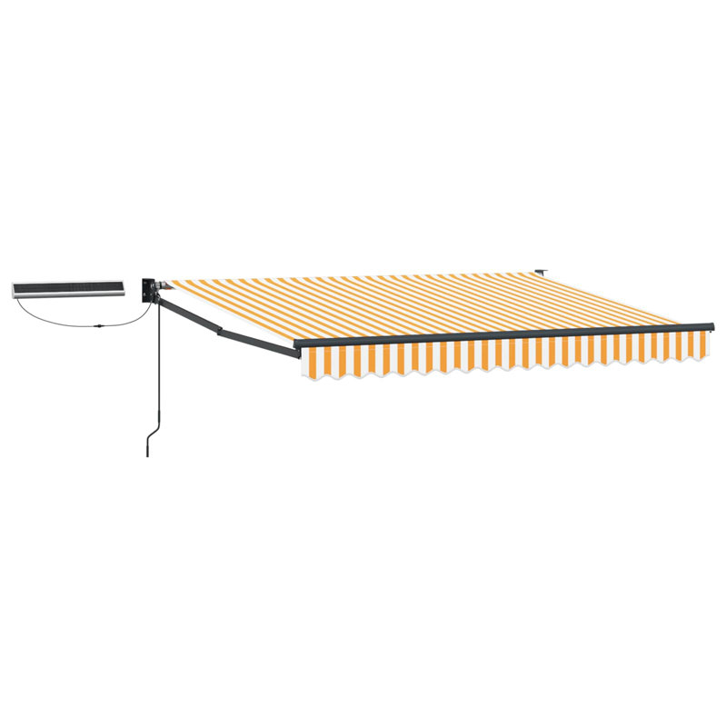 VidaXL Retractable, 300cm W x 200cm D, Yellow/White/Black Striped
