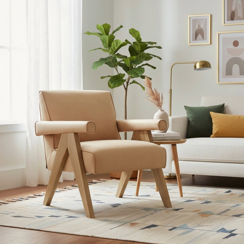 Chaise avec accoudoirs moderne pour l'espace intérieur, Sable