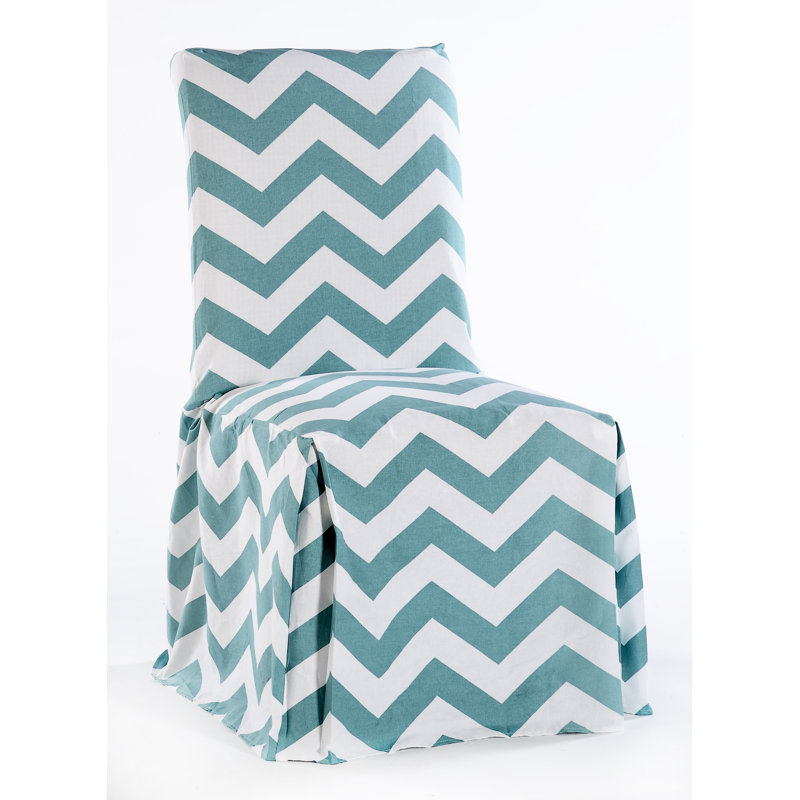 Housse pour chaise de salle à manger, Bleu Tiffany / blanc