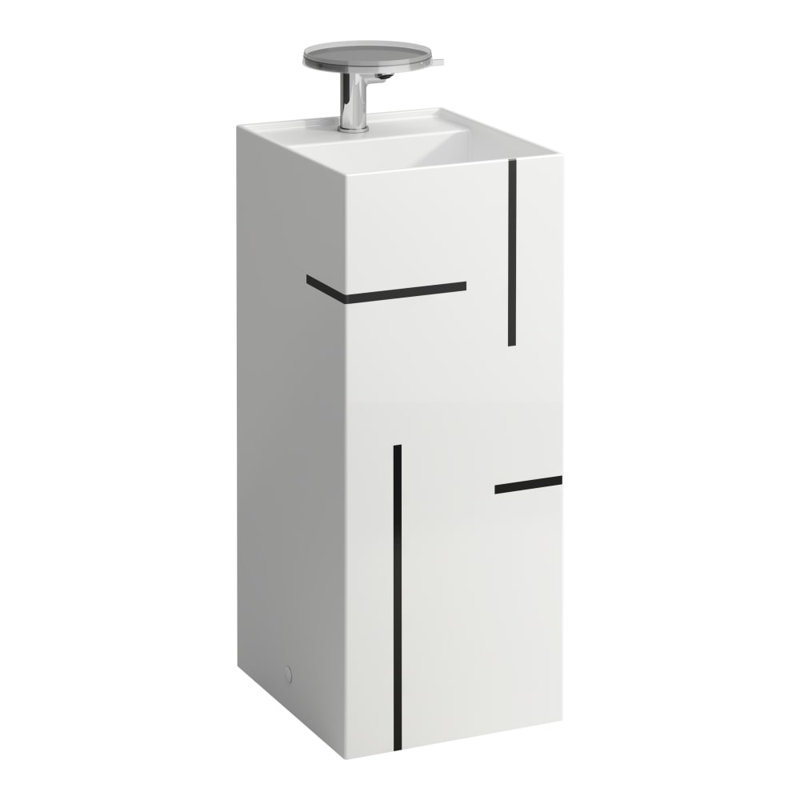 Kartell Laufen 13.88 in. L Bathroom Sink, Gray, Widespread Faucet