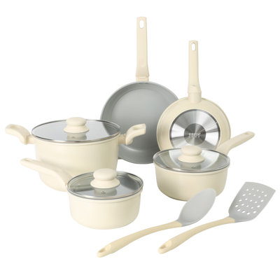 Batterie de cuisine en aluminium antiadhésif sans PFA de qualité supérieure 10 pièces Gibson Home Barnsdall