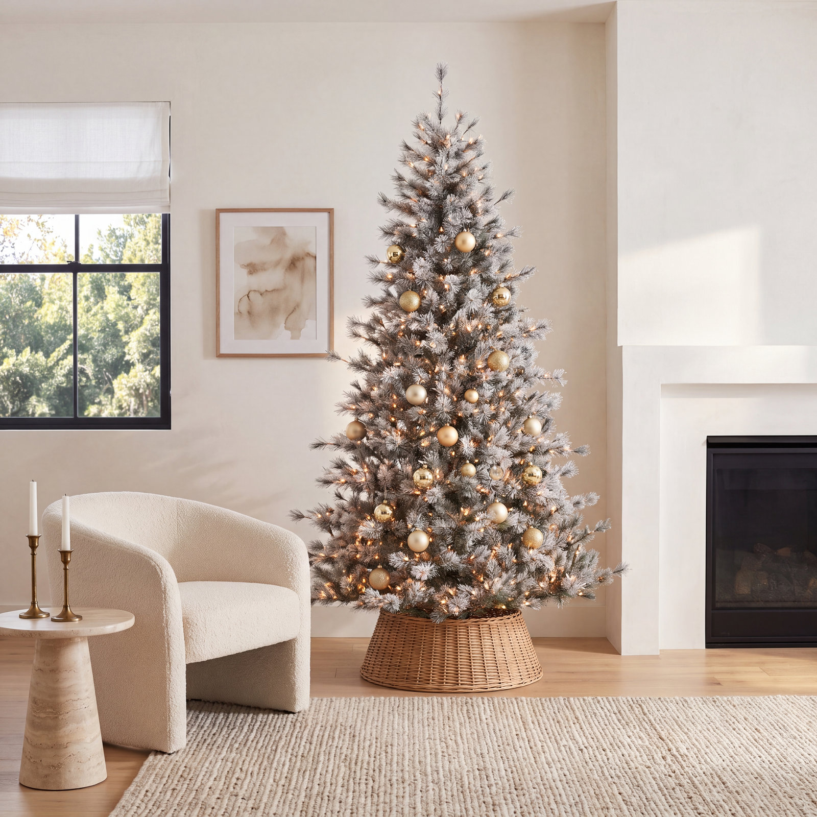 90' Lighted Artificial Pine Christmas Tree