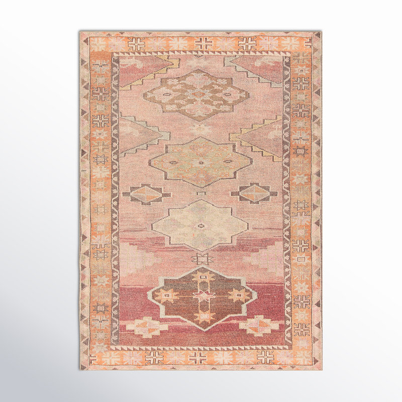 Debary Machine Washable Performance Orange/Pink/Brown Rug, Rectangle 2' x 3'